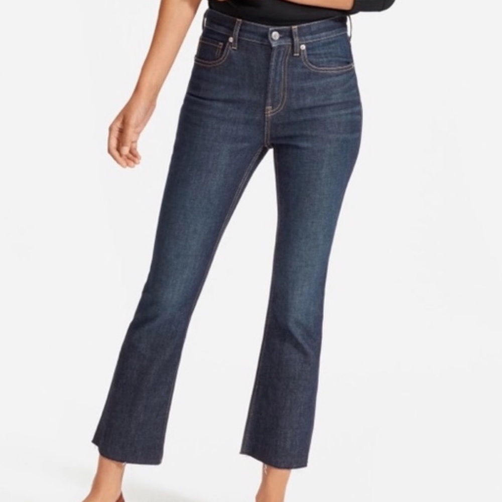 Everlane High Rise Kick Crop Raw Hem Jean